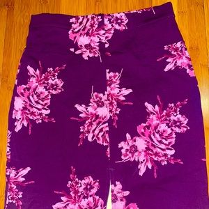 Purple Pink Floral Pencil Skirt Spring Simply Styled
